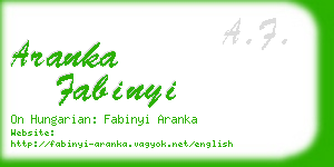 aranka fabinyi business card